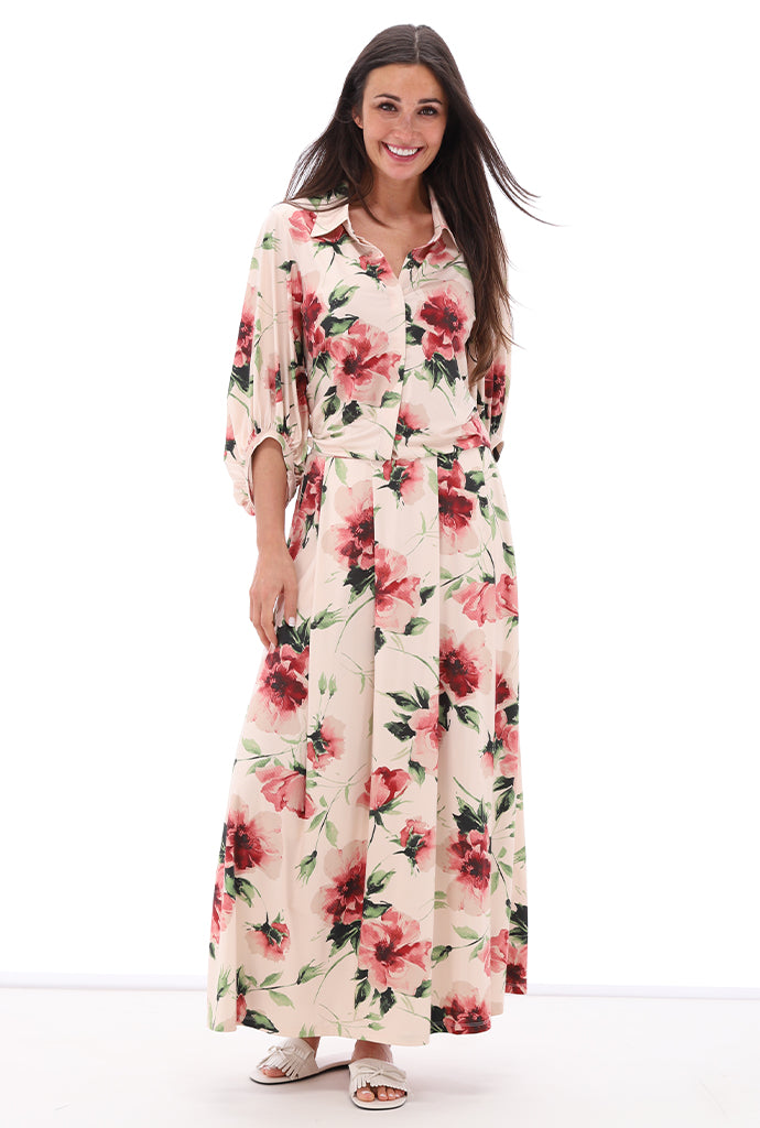 K-design - Blouse met bloemenprint en trekkoord (C209)