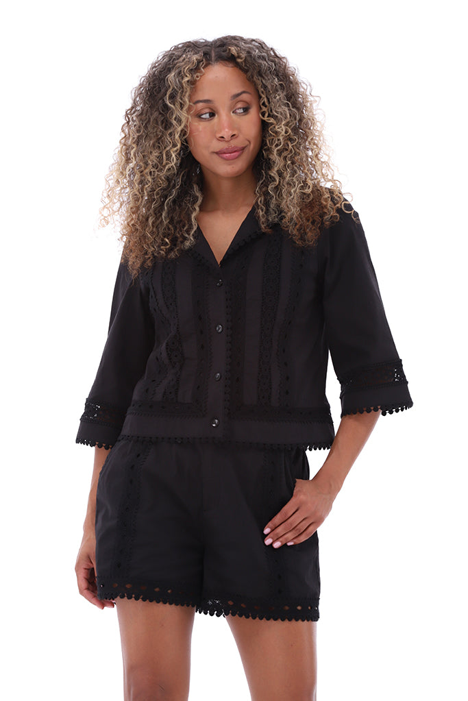 You're my lobster - Blouse met kant (C706L)