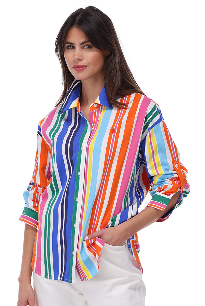 You're my lobster - Blouse met strepen & kreeft (C728L)