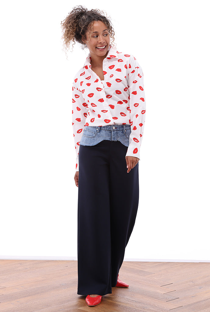 You're my lobster - Oversized blouse met lippen (C950L)