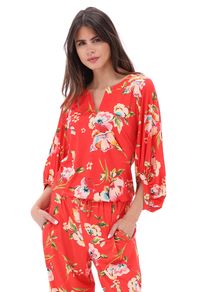 K-design - Top met bloemenprint (C203)