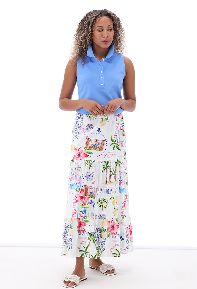 You're my lobster - Lange rok met print en volants (C362L)