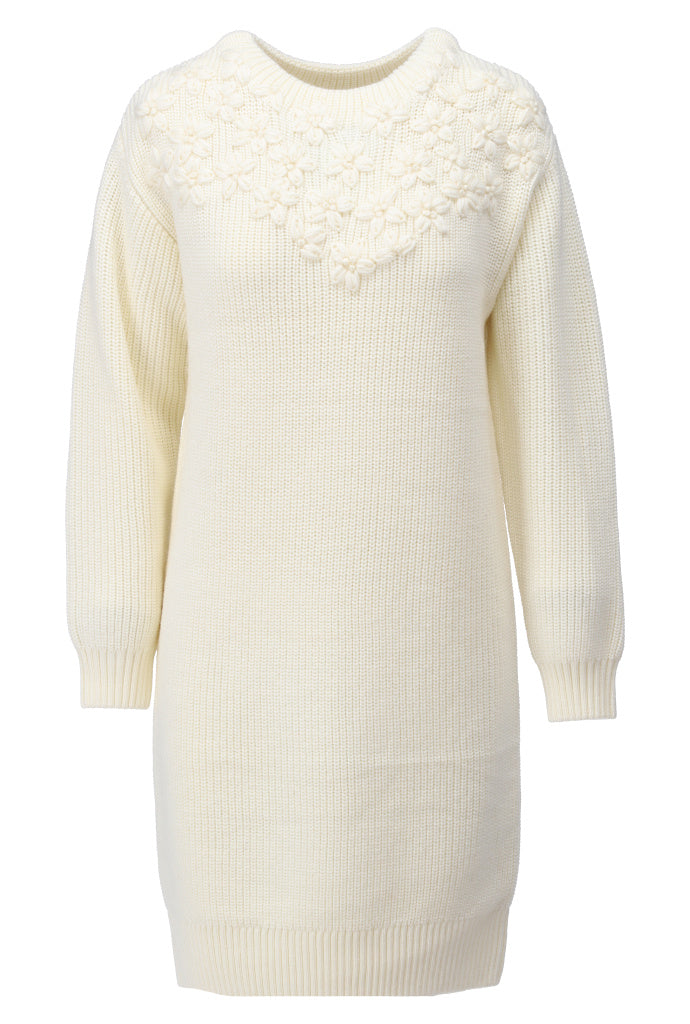 K-Design Jurk met borduursel - Ecru - Ecru