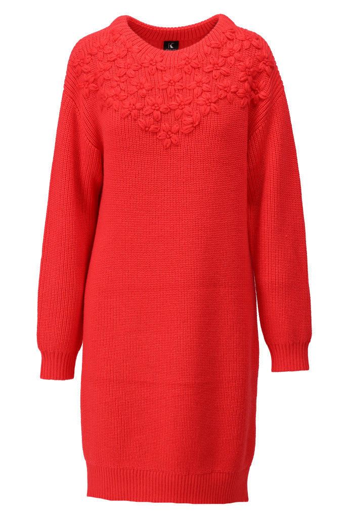K-Design Jurk met borduursel - Tomato - Tomato