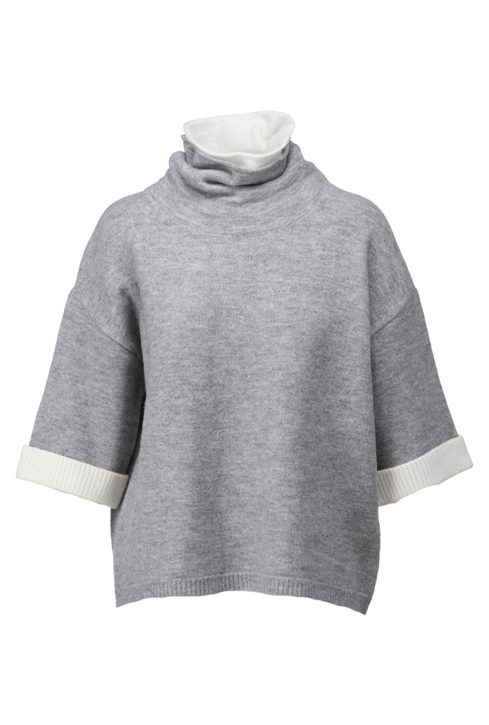 K-Design Pull met dubbele rolkraag - Grey - Grey