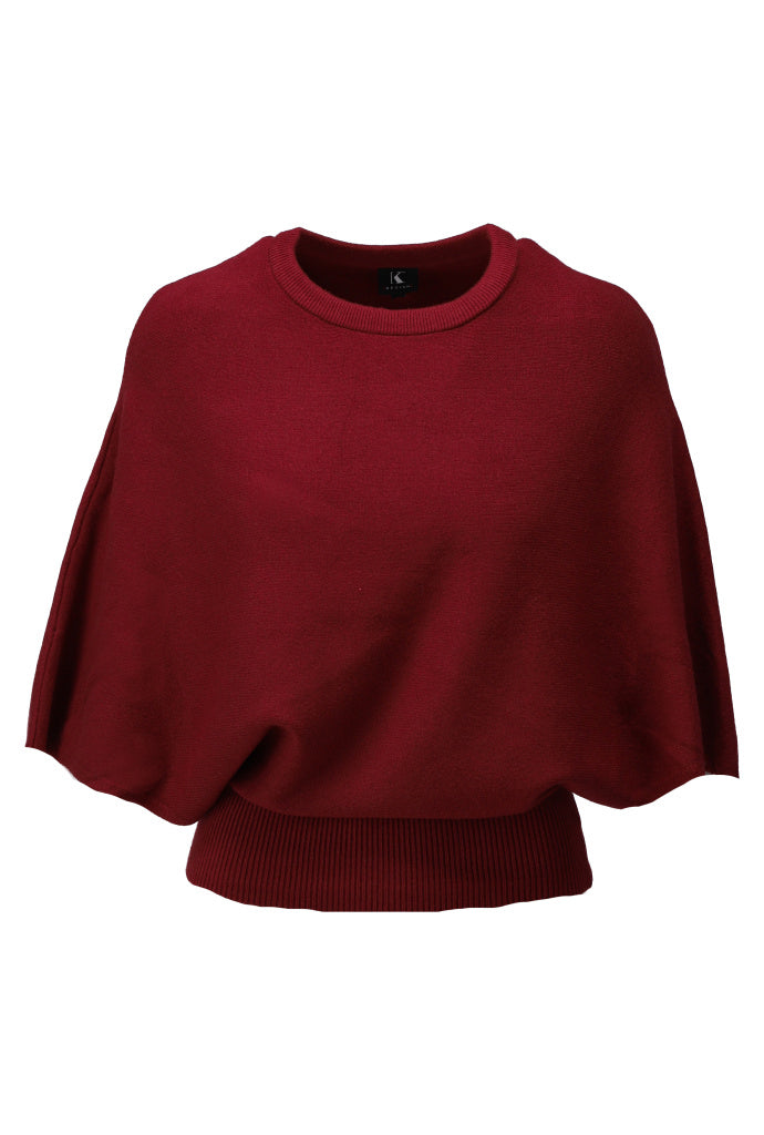 K-Design Pull cape-stijl - B857 - Burgundy - Burgundy