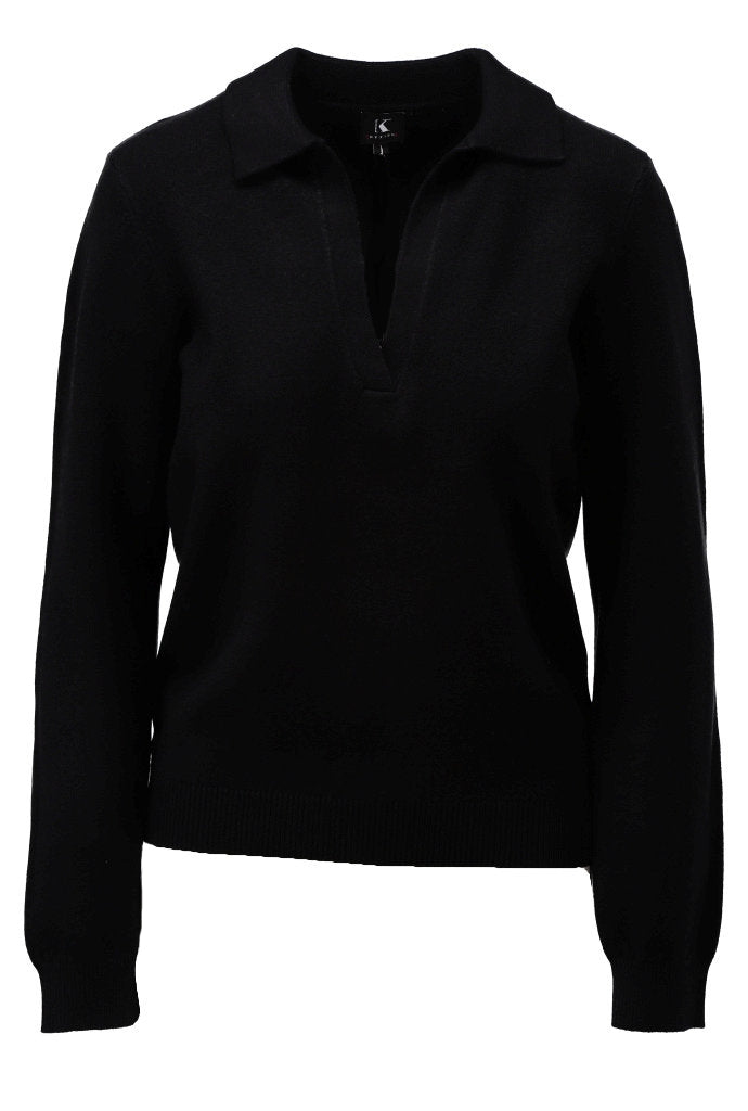 K-Design Pull met polokraag - B864 - Black - Black