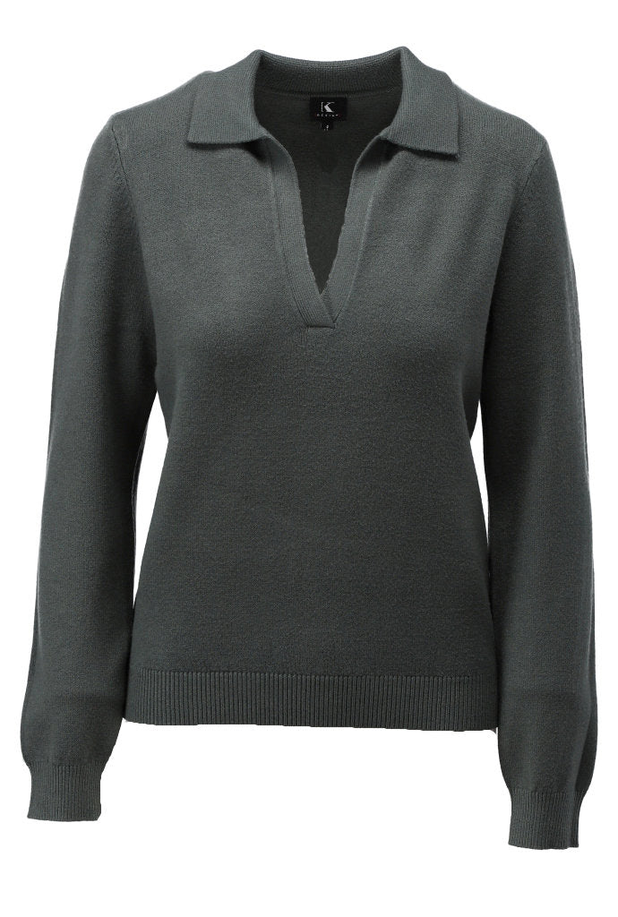 K-Design Pull met polokraag - B864 - Thyme - Thyme