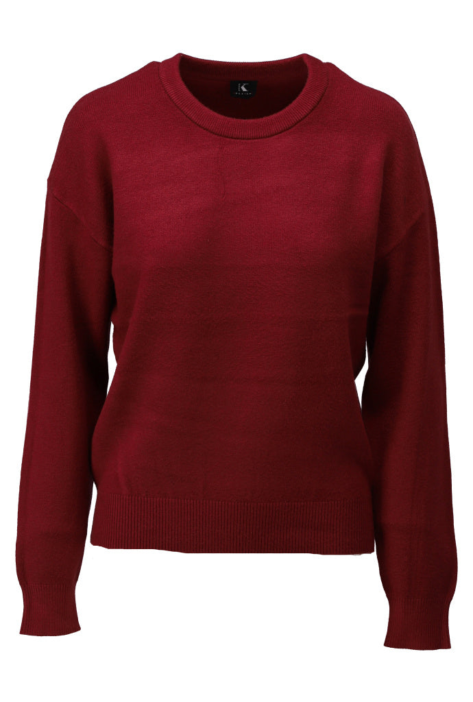 K-Design Pull ronde hals - B865 - Burgundy - Burgundy