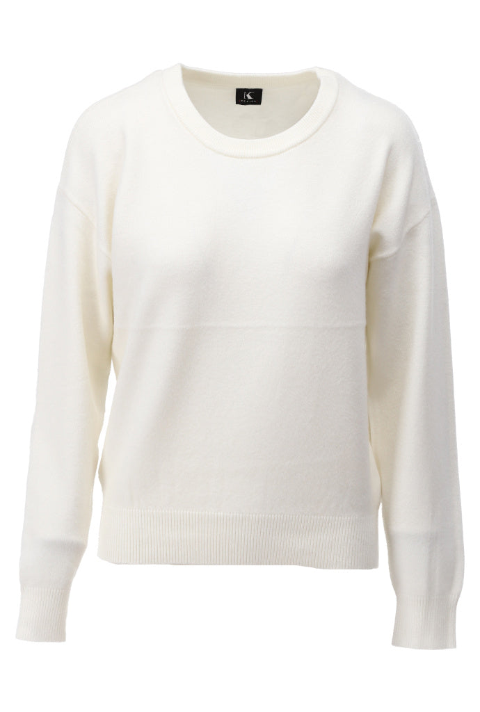K-Design Pull ronde hals - B865 - Ecru - Ecru
