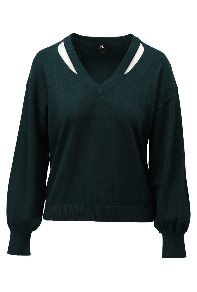 K-Design Pull met speciale V hals - B866 - Pine grove - Pine grove