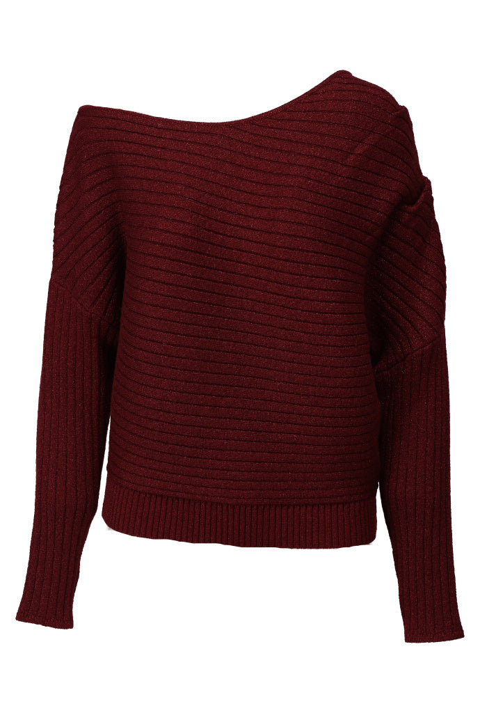 K-Design Pull met lurex - B869 - Oxblood red - Oxblood red