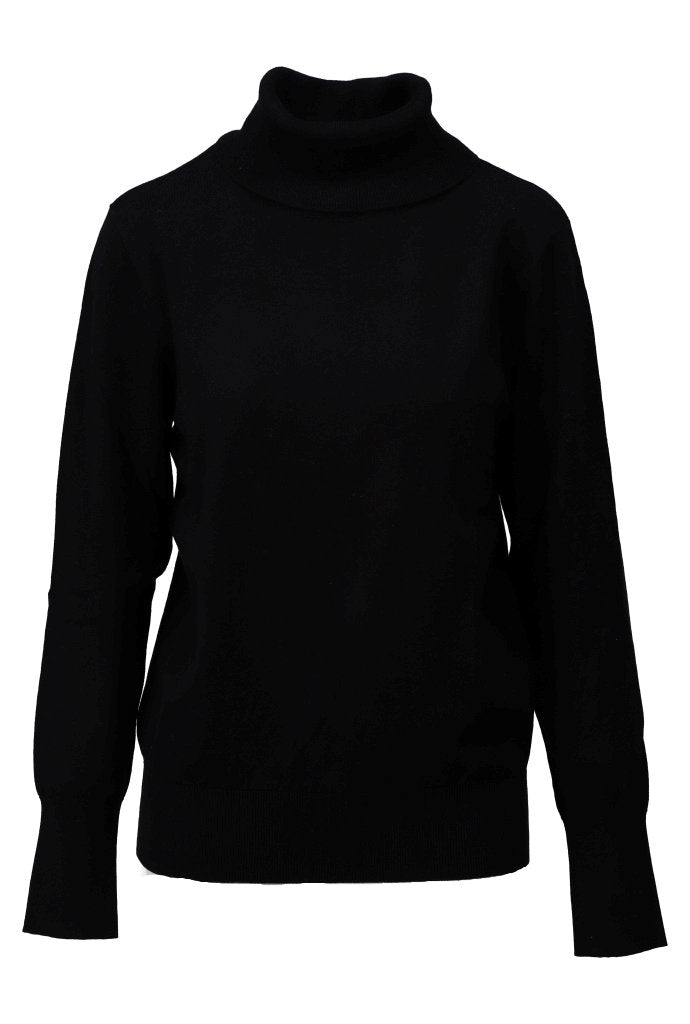 K-Design Pull met rolkraag - B873 - Black - Black