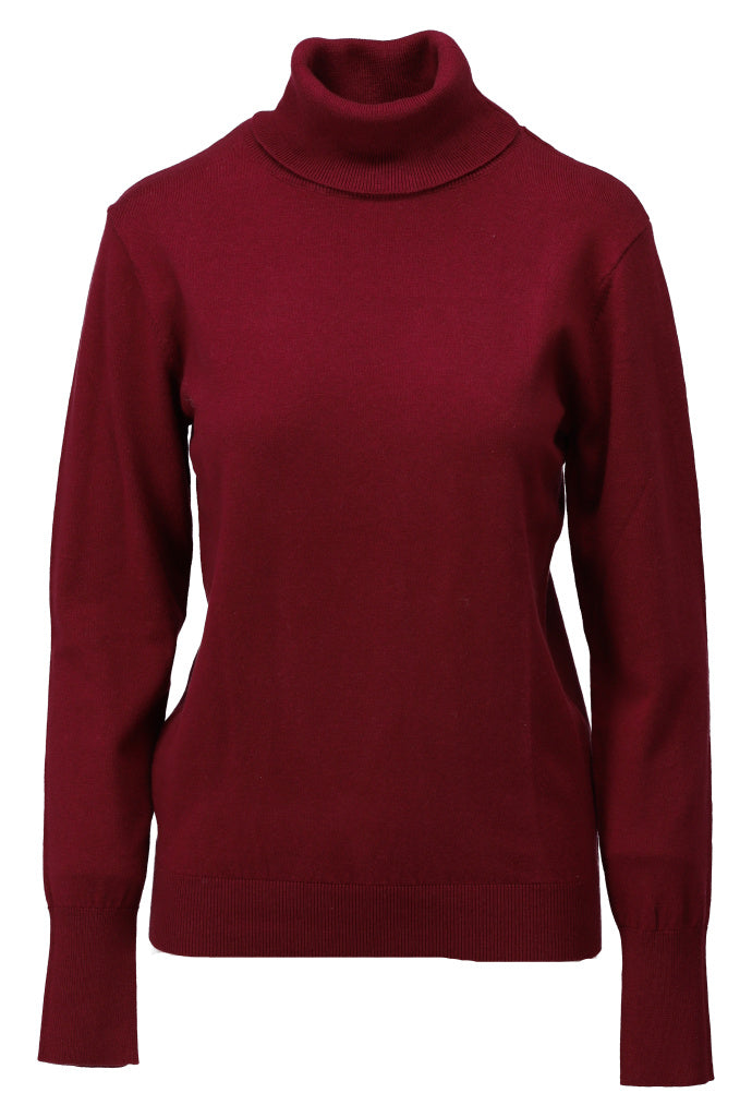 K-Design Pull met rolkraag - B873 - Burgundy - Burgundy