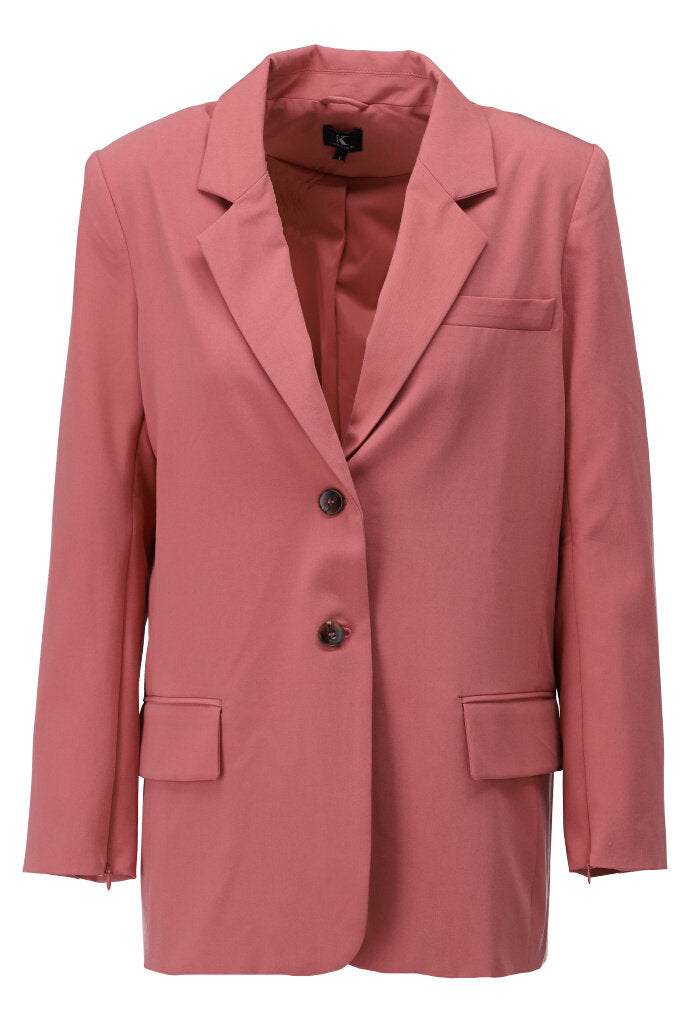 K-design - Effen blazer met rits in mouw - What Els!