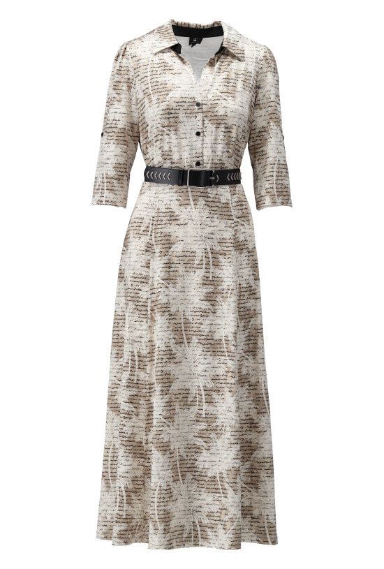K-Design K-Design - Maxi dress met palmboom print en bijpassende riem (W307) - What Els!